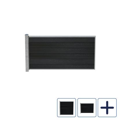 Wimex Glyngøre Royal hegnsfag med A-profil, komposit, sort, 189,3 cm bred