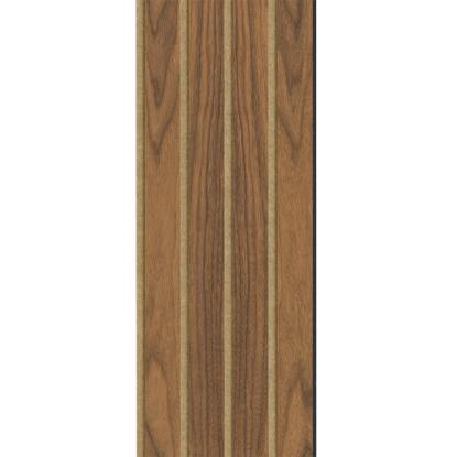 I-Wood Basic 4-lamel akustikpanel, klar olieret, brun filt og sort kerne, valnøddefiner, 17 x 300 mm 