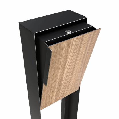 Bravios Faro postkasse med stander, HPL front, sort