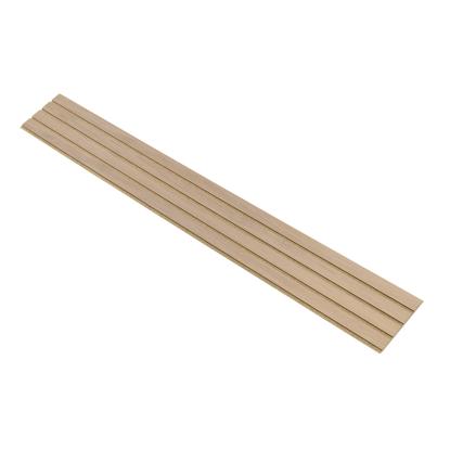 I-Wood Basic 4-lamel akustikpanel, ubehandlet natur, brun filt og lys kerne, egefiner, 16 x 300 mm 