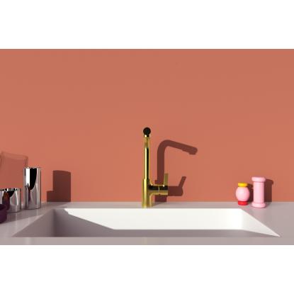 Ideal Standard GUSTO køkkenarmatur, L-tud med udtræk, brushed gold