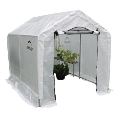ShelterLogic drivhus med hylde, hvid - 4,32 m²