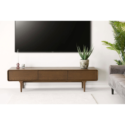 Darwin TV-bænk, mørkebrun eg/egefiner, 180 cm