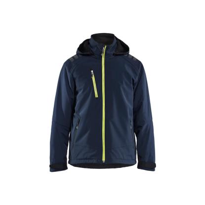 Blåkläder 4750 letforet vinter softshelljakke, mørk marineblå/hi-vis gul