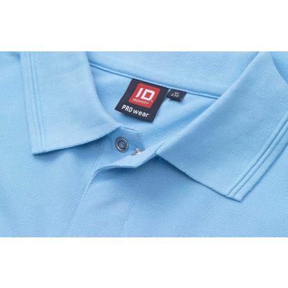 ID PRO Wear 0330 poloshirt med trykknap, lys blå
