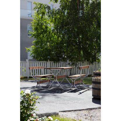 Varax Viking bord/bænkesæt, fyrretræ, sølv stel