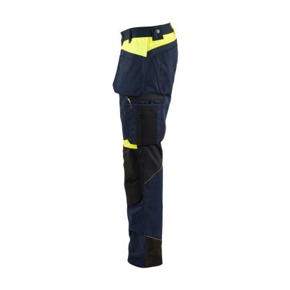 Blåkläder 1555 håndværker buks, mørk marineblå/hi-vis gul
