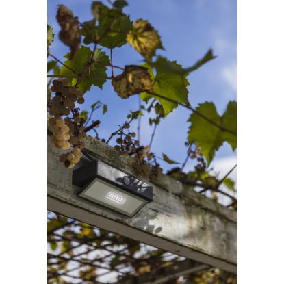 LUTEC ARROW udendørs LED væglampe med solceller og sensor, H10,9 cm, IP44, mørk grå