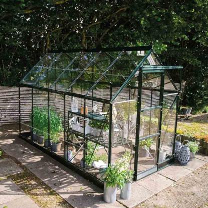 Halls Icon 6 drivhus 6,1 m², grøn, 3 mm glas