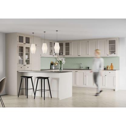 Fibo Kitchen Board vægplade med hexagon fliselook, 10 x 600 x 580 mm, olivegreen - 2 stk.