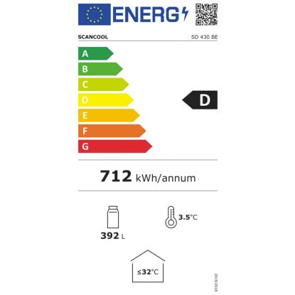 Scandomestic SD 430 BE displaykøleskab, 360 liter