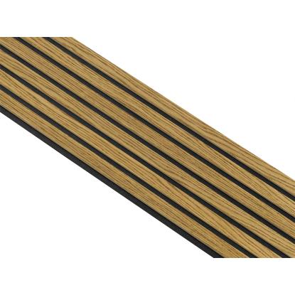 I-Wood Basic Original akustikpanel, brun olieret, sort filt og lys kerne, egefiner, 16 x 300 mm 