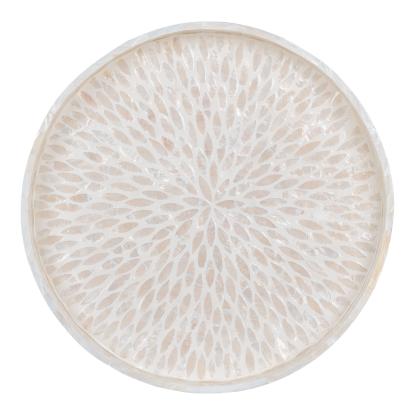 Bakke, bambus/capiz, beige, 40x40x3,5 cm