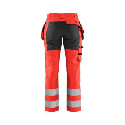 Blåkläder 7163 dame high vis buks med stretch, hi-vis rød/sort