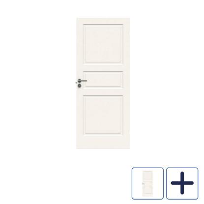 Swedoor Clever-line Style 03 formpresset fyldningsdør, hvid - 204 cm høj