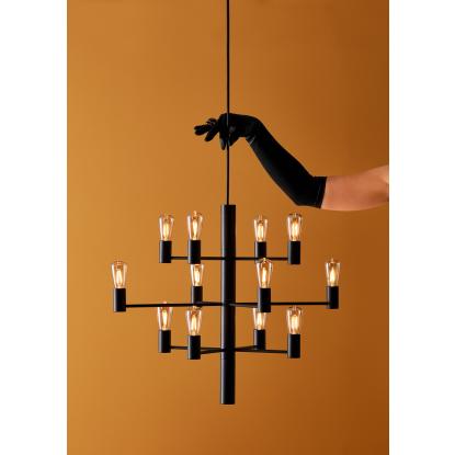Herstal Manola LED lysekrone, 12 x E14, dæmpbar, sort