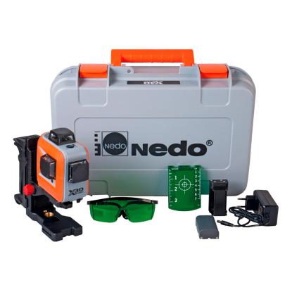 Nedo X-liner 3D green krydslaser, 3 x 360°
