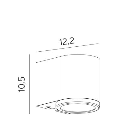 Norlys Mandal LED væglampe, Down, GU10, IP44, sort