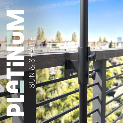 Platinum Sun & Shade balkonklemme til topgelænder, 18 cm, Ø38 mm, antracitgrå