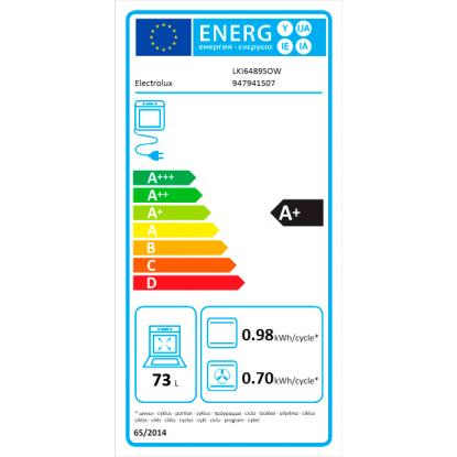 Electrolux LKI6489SOW induktionskomfur, 73 liter