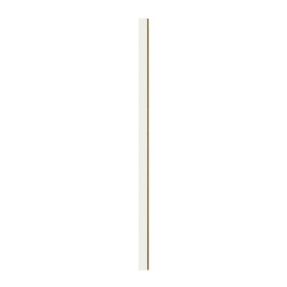 I-Wood afslutningsliste til 3-lamel akustikpanel, hvidmalet, brun filt og lys kerne, folie, 16 x 92 mm