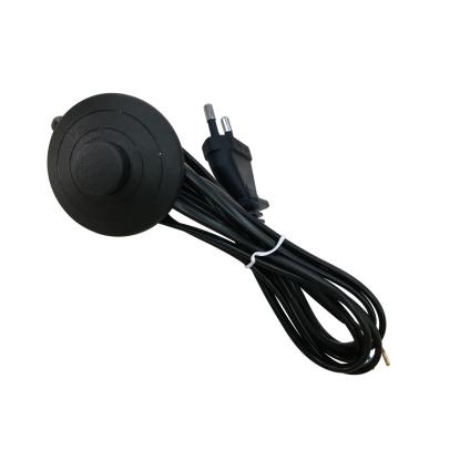 E-Line ledningssæt med stikprop og fodafbryder, 2 x 0,75 mm², sort