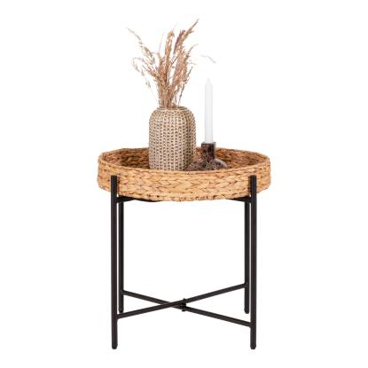 Hjørnebord, metal og vandhyacinth