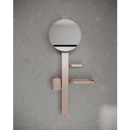 Ideal Standard Alu+ spejl med hylder, rosé, Ø20,5 cm