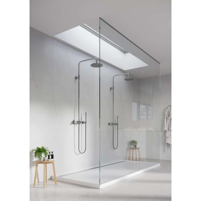 Fibo Stone vådrumspanel med 60 x 80 cm fliselook, 10 x 600 x 2400 mm, bianco marble silk
