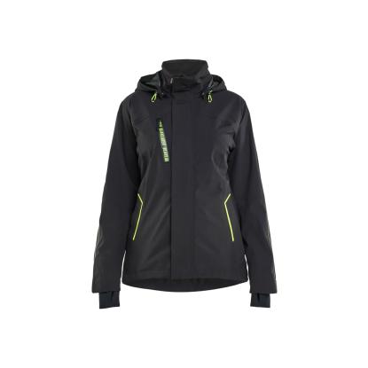 Blåkläder 4403 dame skaljakke 4-vejs stretch, sort/hi-vis gul