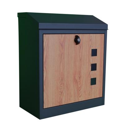 Pakkepostkasse, antracit/trælook, 43 x 24 x 52 cm
