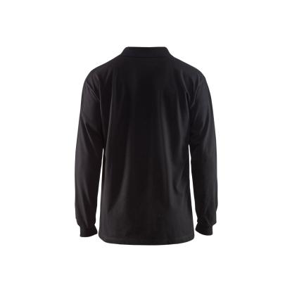 Blåkläder 3374 flammehæmmende polo lang ærme inherent, sort