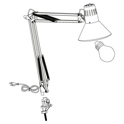 EGLO FIRMO bordlampe med klemme, E27, sort