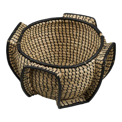 Medan kurv, søgræs, natur/sort, Ø33 cm