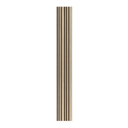 I-Wood Basic Mixed akustikpanel, hvid olieret, sort filt og lys kerne, egefiner, 16 x 300 mm 