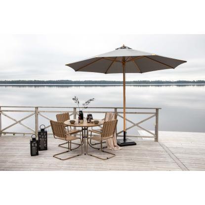 Venture Design Nypo parasol med tilt, grå/natur, Ø330 cm