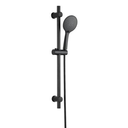 Danbad brusestangssæt med slange og 3-jet håndbruser, 120 mm, mat sort