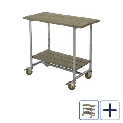 PLUS Picnic plante-/grillbord, gråbrun/nåletræ, 100 cm