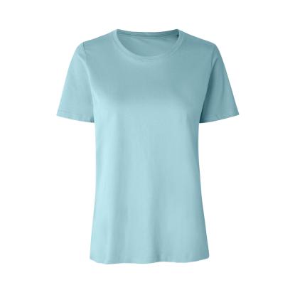 ID 0553 T-shirt, økologisk, dame, støvet aqua