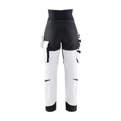 Blåkläder 7102 graviditets malerbuks zip-off, hvid/sort