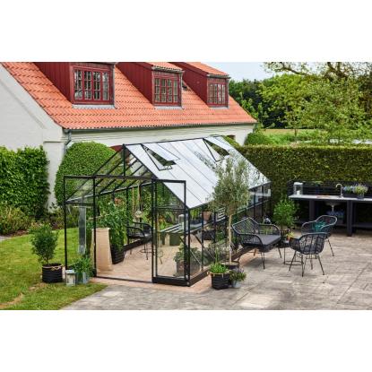 Halls Qube+ 816 drivhus 13 m², sort, 3 mm hærdet glas