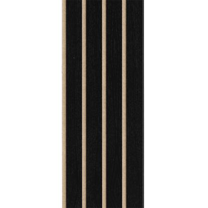 I-Wood Basic 4-lamel akustikpanel, sortmalet, beige filt og sort kerne, egefiner, 17 x 300 mm 