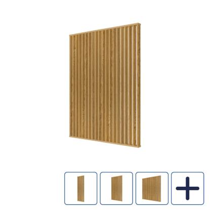 I-Wood DivideWall rumdeler med top- & bundprofil og lameller, klar olieret, MDF med egefinér