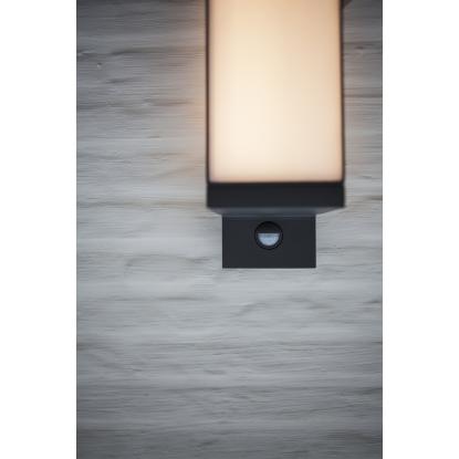 LUTEC CUBA udendørs LED væglampe med sensor, 3000K, IP54, mørk grå
