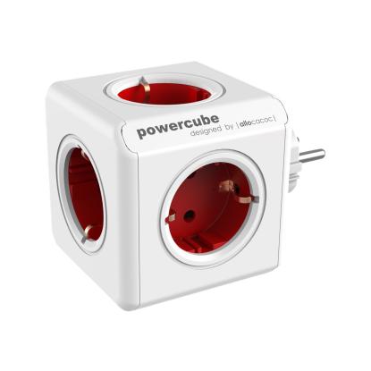 PowerCube original stikdåse, rød - 5 udtag