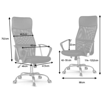 Sydney kontorstol, ergonomisk, grå