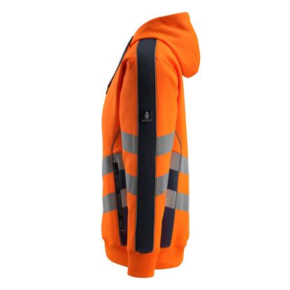 MASCOT SAFE SUPREME Corby hættetrøje med lynlås, hi-vis orange/mørk marine