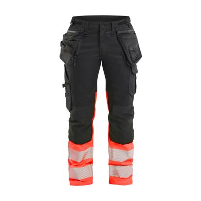 Blåkläder 7030 dame high vis buks stretch, sort/hi-vis rød