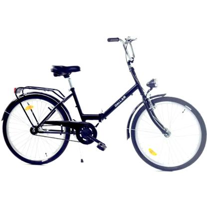 Børnecykel, 24", foldbar, sort