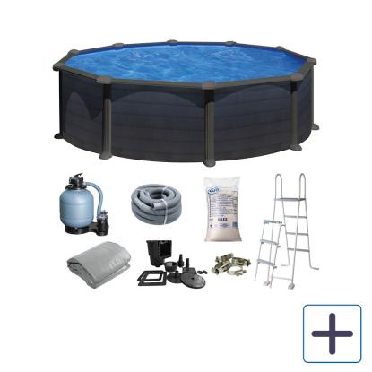 Gre by Swim & Fun rund pool, sort grafit